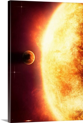 A growing Sun about to burn a nearby planet