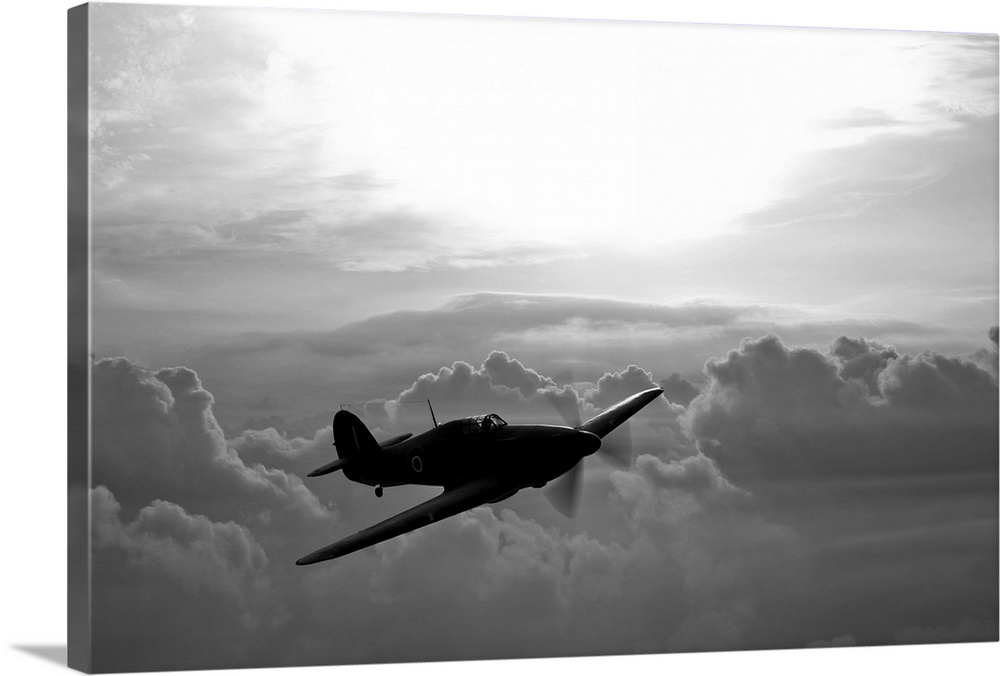 A Hawker Hurricane aircraft in flight.