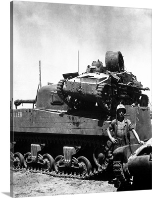 A Japanese light tank sits atop the medium tank Killer