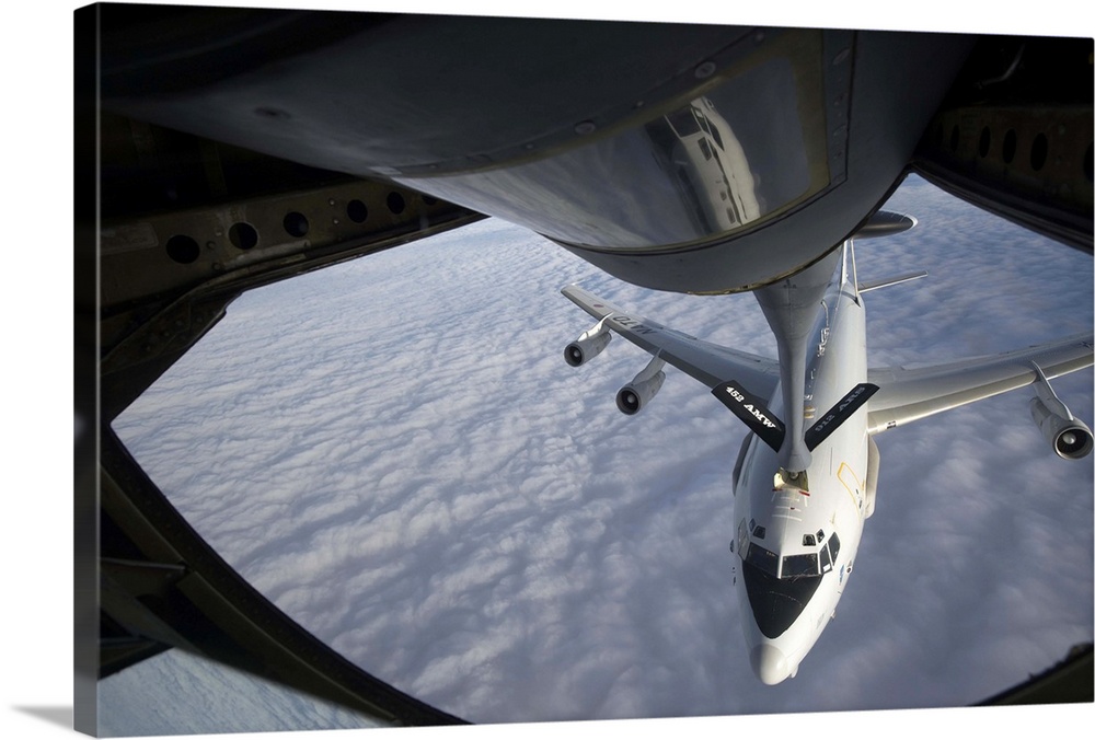 January 7, 2014 - A U.S. Air Force KC-135 Stratotanker refuels a NATO E-3 Sentry aircraft over northeast Afghanistan.
