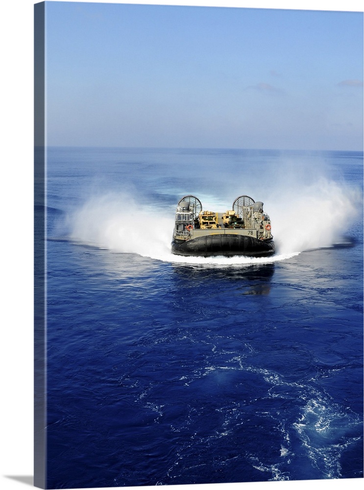 A landing craft air cushion in the Mediterranean Sea.
