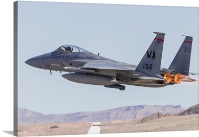 A Massachusetts Air National Guard F-15C Eagle Takes Off
