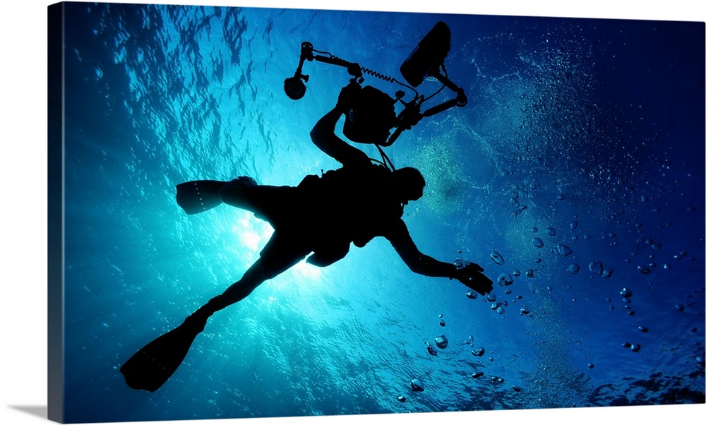A member of the combat camera underwater photo team.