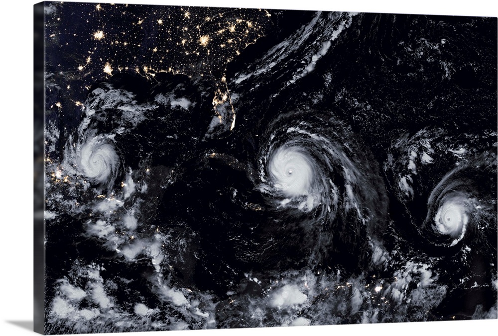 A menacing line of hurricanes Katia, Irma and Jose.