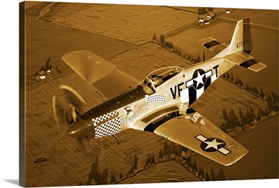 A North American P 51D Mustang in flight