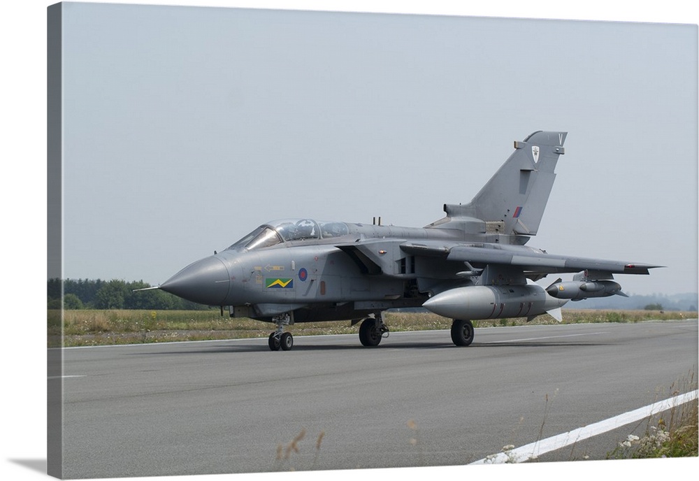 A Panavia Tornado GR4 of the Royal Air Force on the runway, Florennes, Belgium.