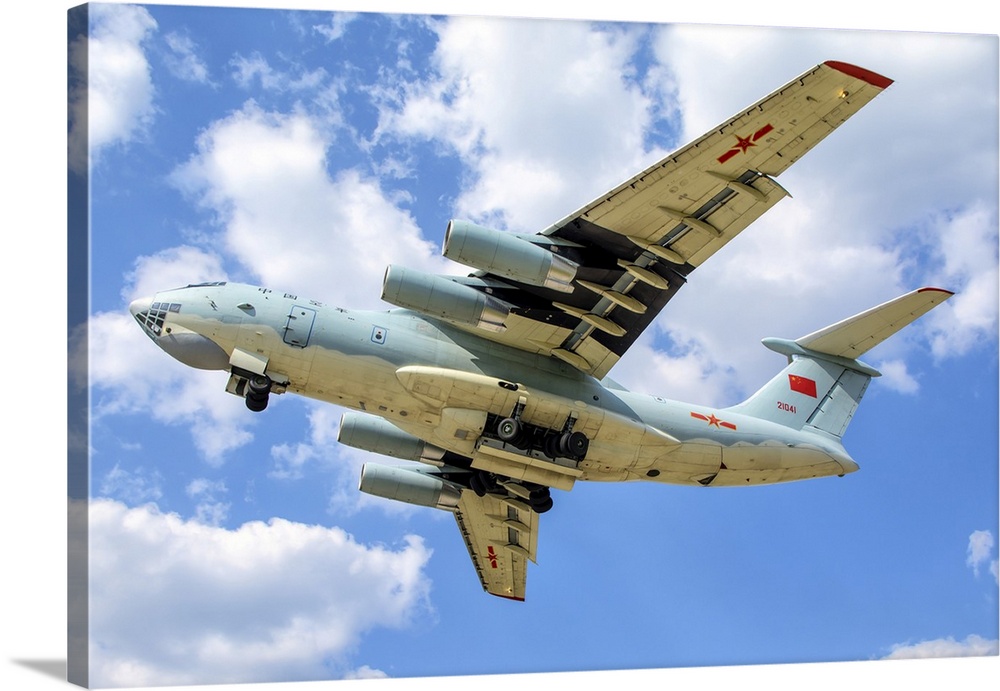 A People's Liberation Army Air Force Il-76TD transport aircraft.