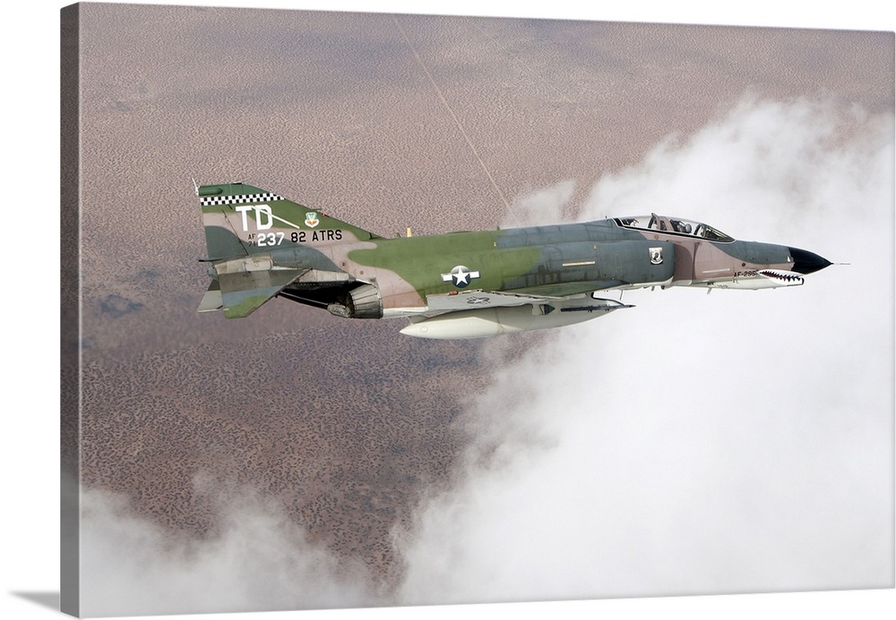 A QF-4E Phantom flying over the White Sands Missile Range in New Mexico.