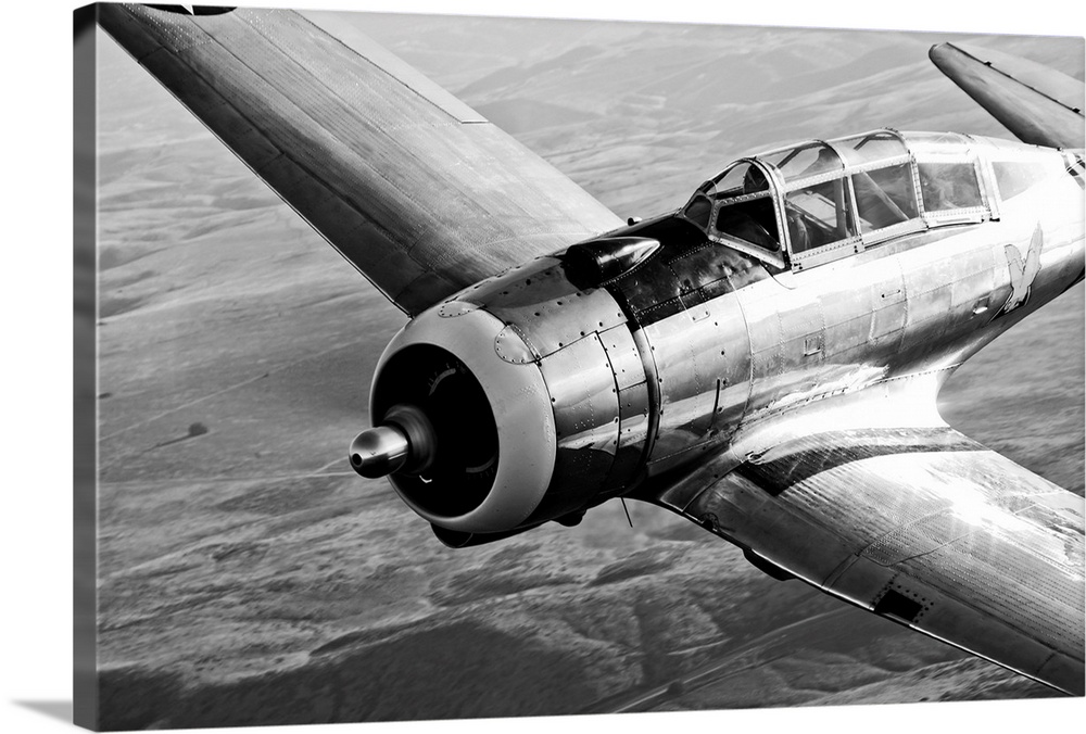 This a close up photograph of a World War II era fighter used by the US military for training exercises and manufactured b...