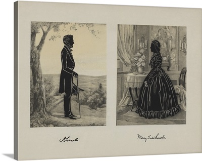 A Silhouette Of President Abraham Lincoln And First Lady Mary Todd Lincoln