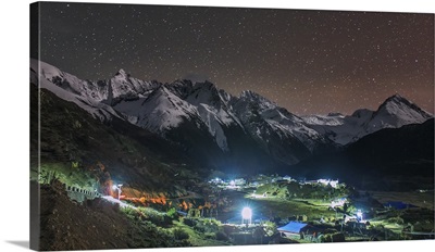 A starry night in Laigu village, Tibet, China