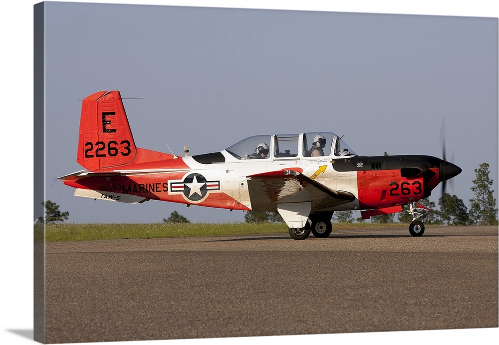 A T-34C arrives late in teh afternoon at Florala, Alabama.