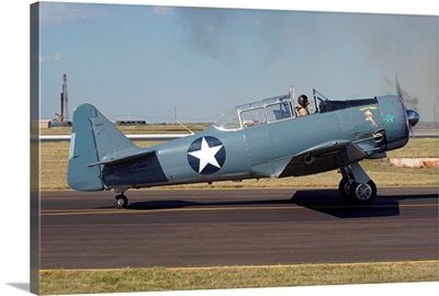 A T-6 Harvard trainer aircraft in Midland, Texas
