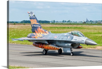 A Turkish Air Force F-16C Fighting Falcon on the flight line at Cambrai Air Base, France