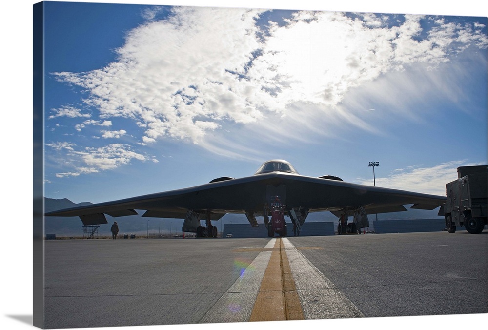 February 10, 2014 - A U.S. Air Force B-2 Spirit is inspected by ground crews during exercise Red Flag 14-1 at Nellis Air F...