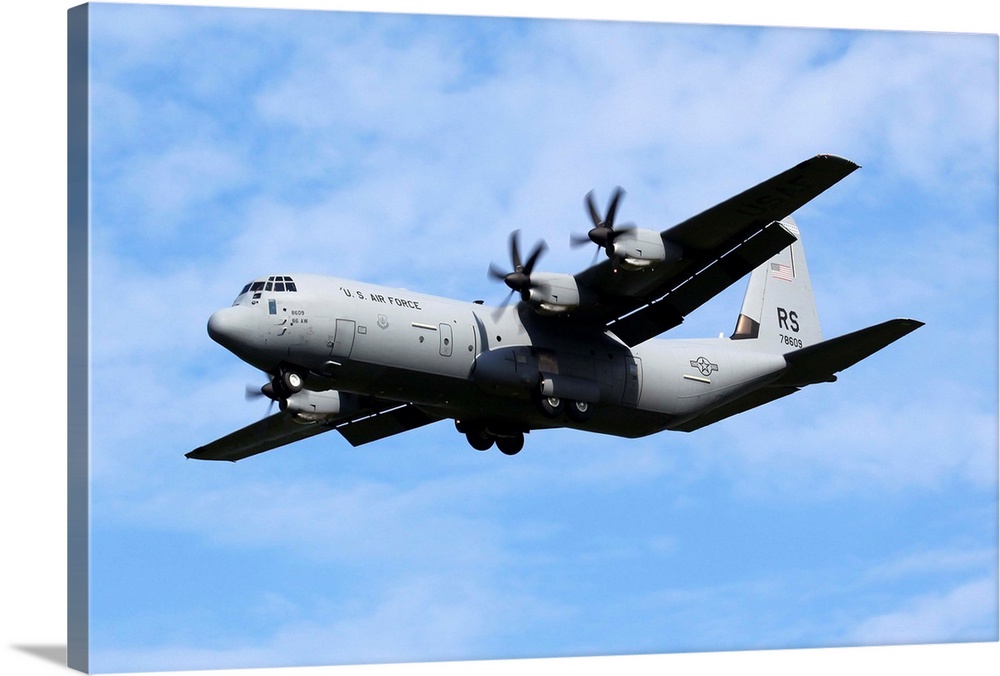 A U.S. Air Force C-130J-30 Hercules transport aircraft.
