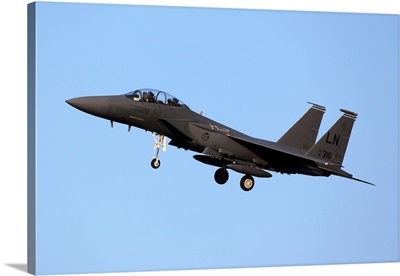 A U.S. Air Force F-15E Jet Fighter Of Landing, Zhukovsky, Russia