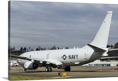 A U.S. Navy P-8A Poseidon Taxis For Departure