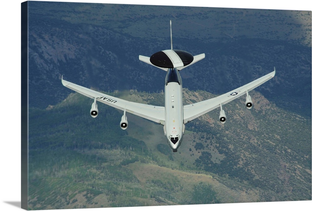 A U.S. Air Force E-3 Sentry airborne warning and control system aircraft.