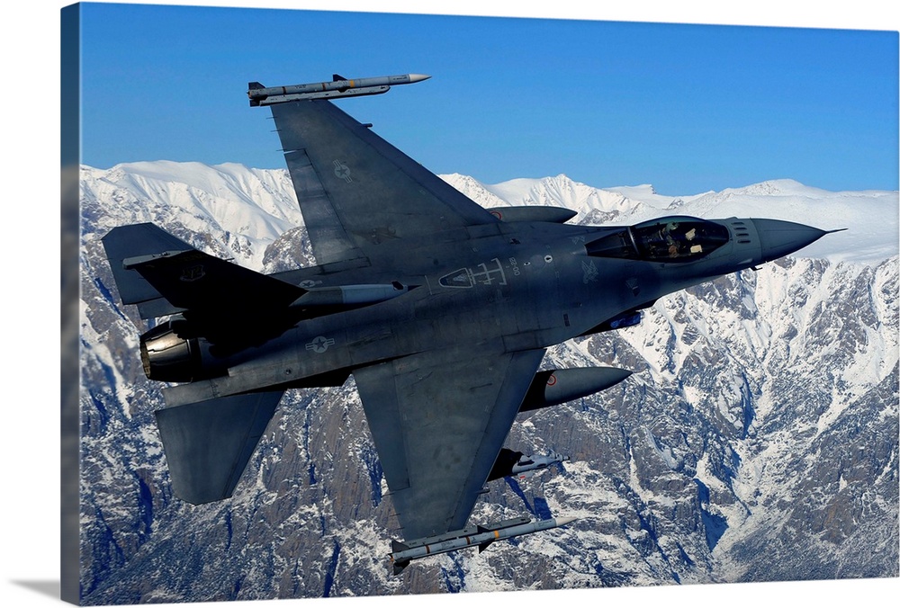 A U.S. Air Force F-16 Fighting Falcon conducts operations over eastern Afghanistan.