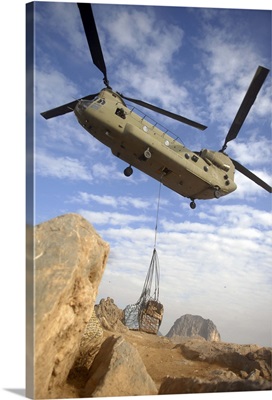 A US Army CH-47 Chinook helicopter