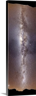 A vertical panorama showing the Milky Way