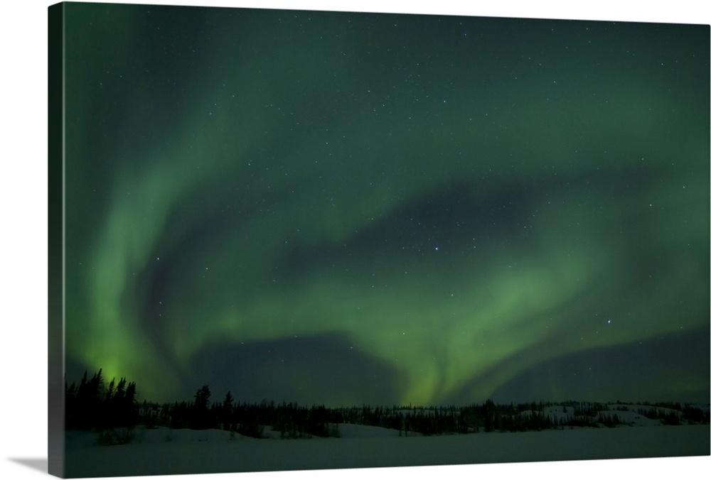 Active Aurora over Vee Lake Yellowknife Northwest Territories Canada