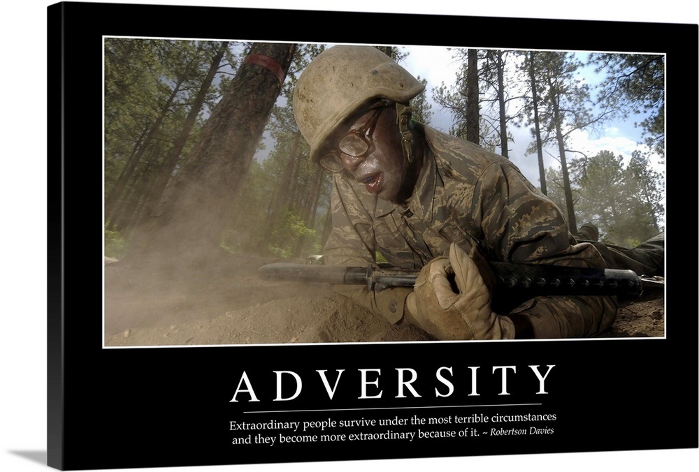 Adversity: Inspirational Quote and Motivational Poster Wall Art, Canvas