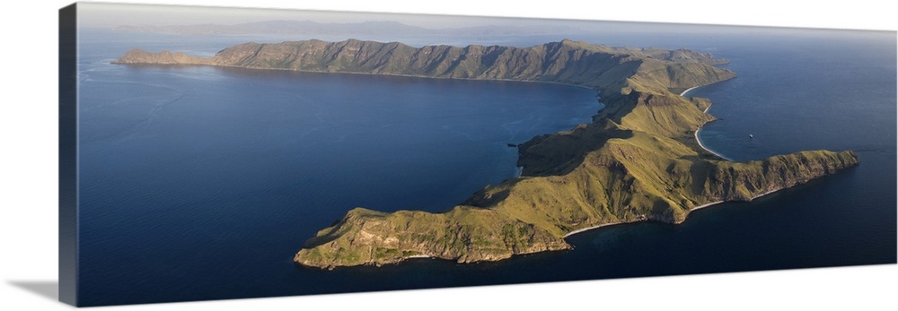 Aerial view of the idyllic island of Gili Banta, Indonesia.