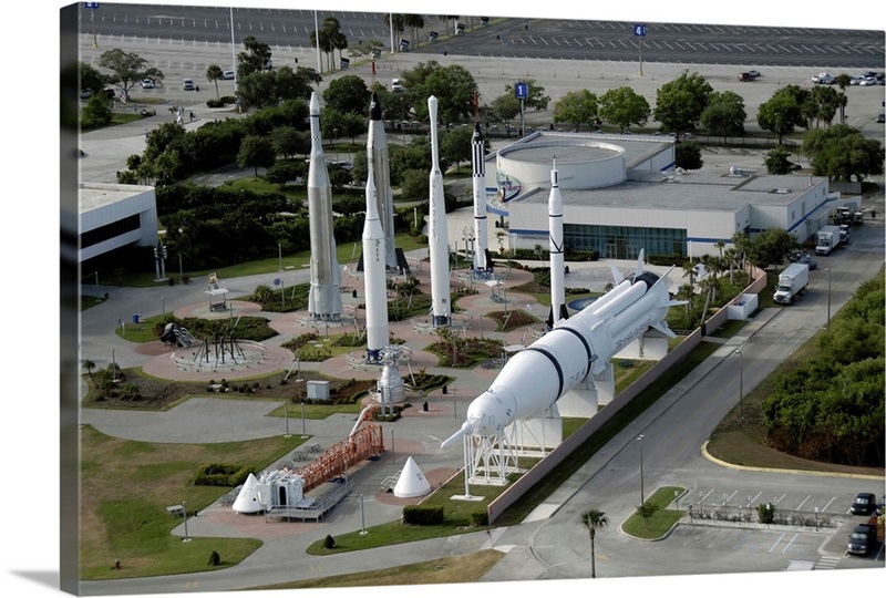 Aerial view of the Kennedy Space Center Visitor Complex Wall Art