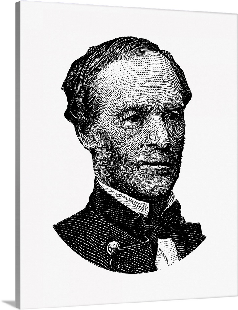 American Civil War graphic of General William Tecumseh Sherman.
