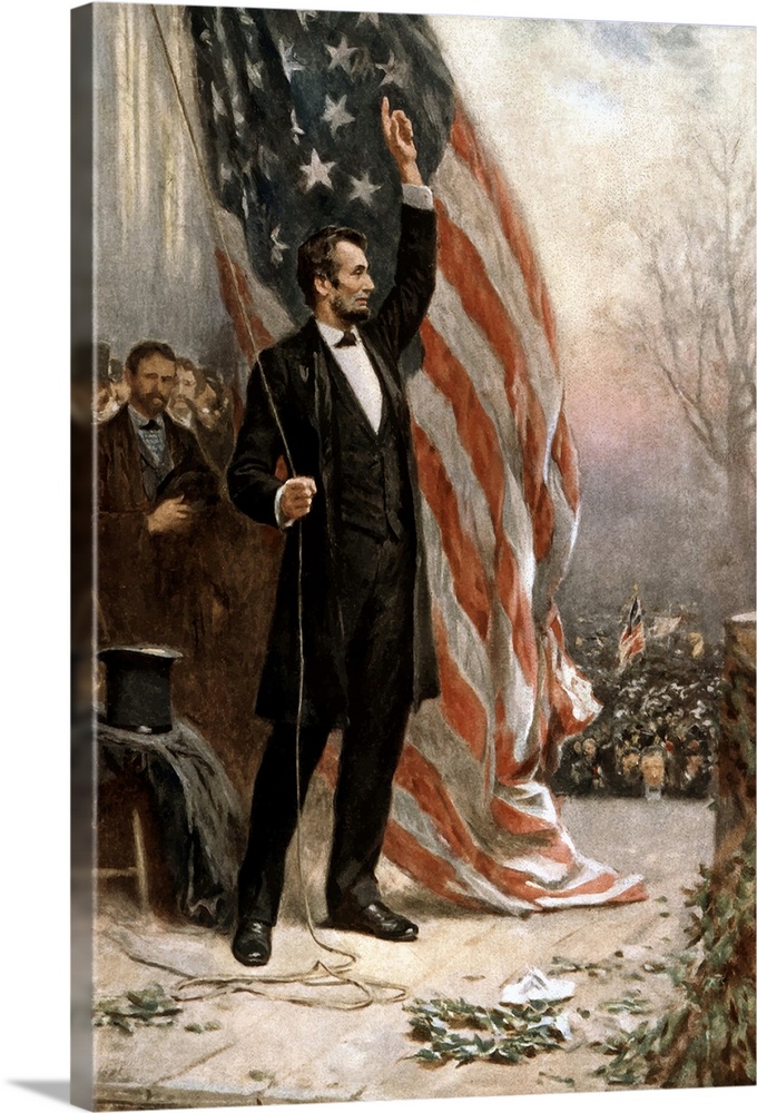 Abe Lincoln Canvas President painting Abraham Lincoln Art Historical Art 