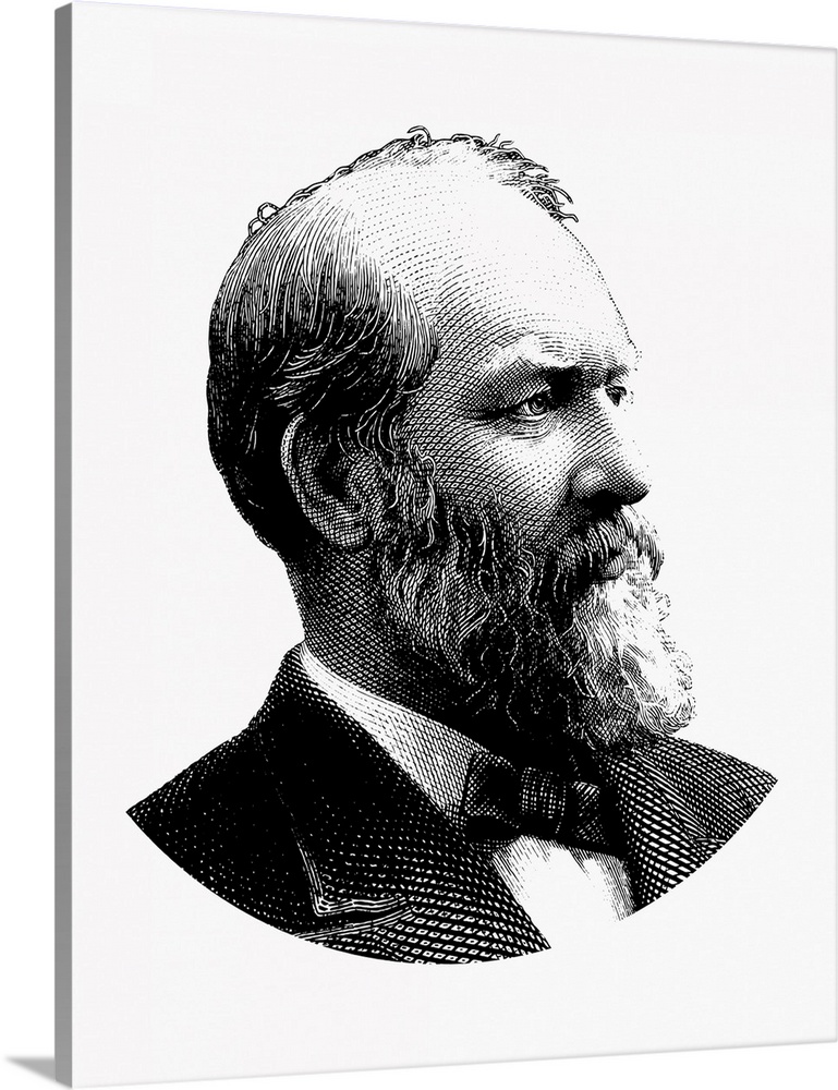American history design of President James Garfield.