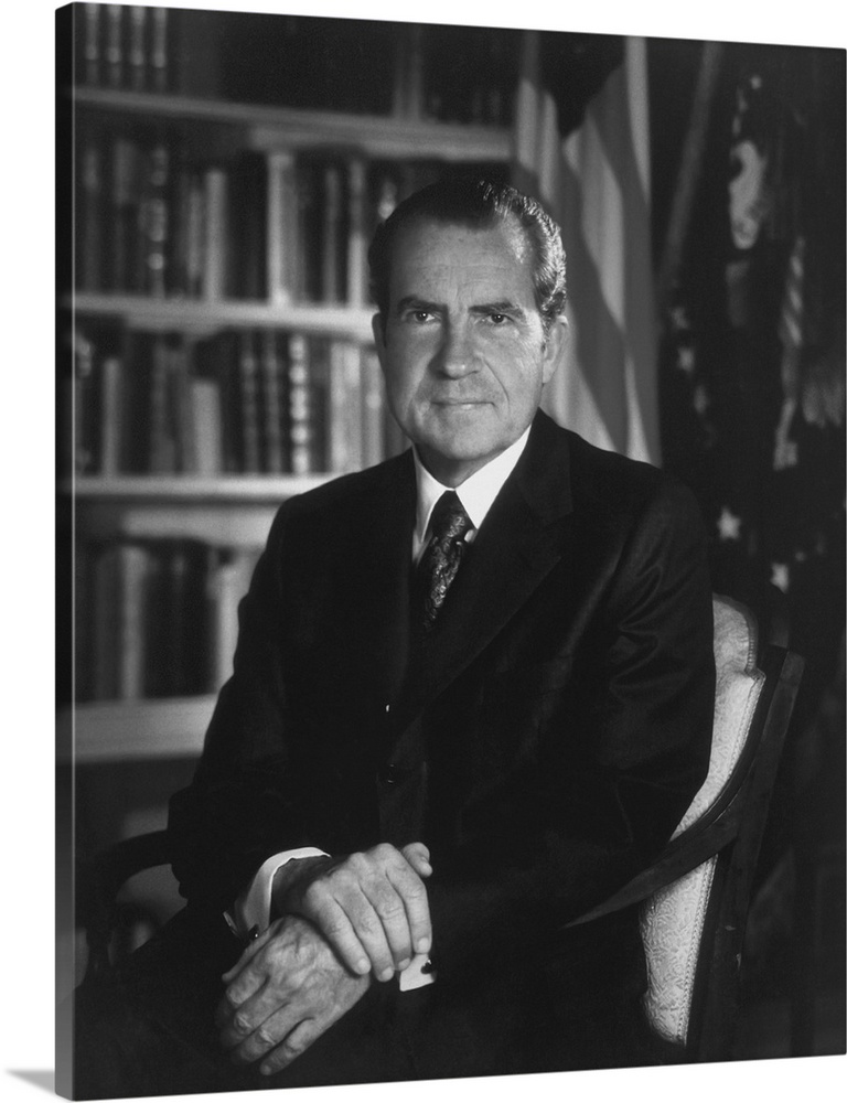 American History Portrait Of President Richard Nixon Wall Art, Canvas ...