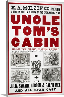 American History Poster Depicts A Promotion To A Film Adaptation Of Uncle Tomos Cabin