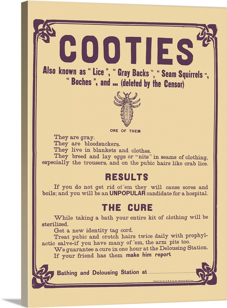 American history poster shows a message creating awareness about the existence cooties.