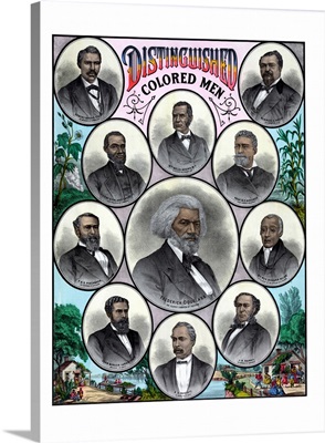 American History print featuring some of the most celebrated African American leaders