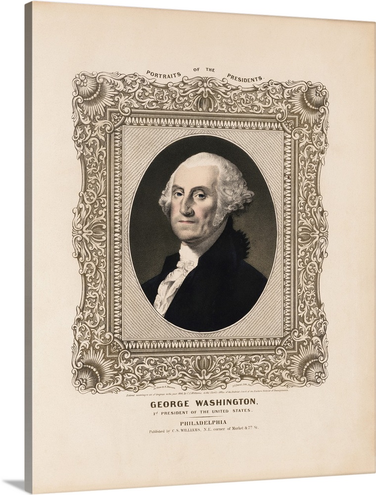 American history print of President George Washington.