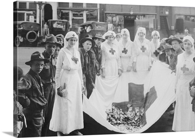 American Red Cross workers during a Red Cross parade