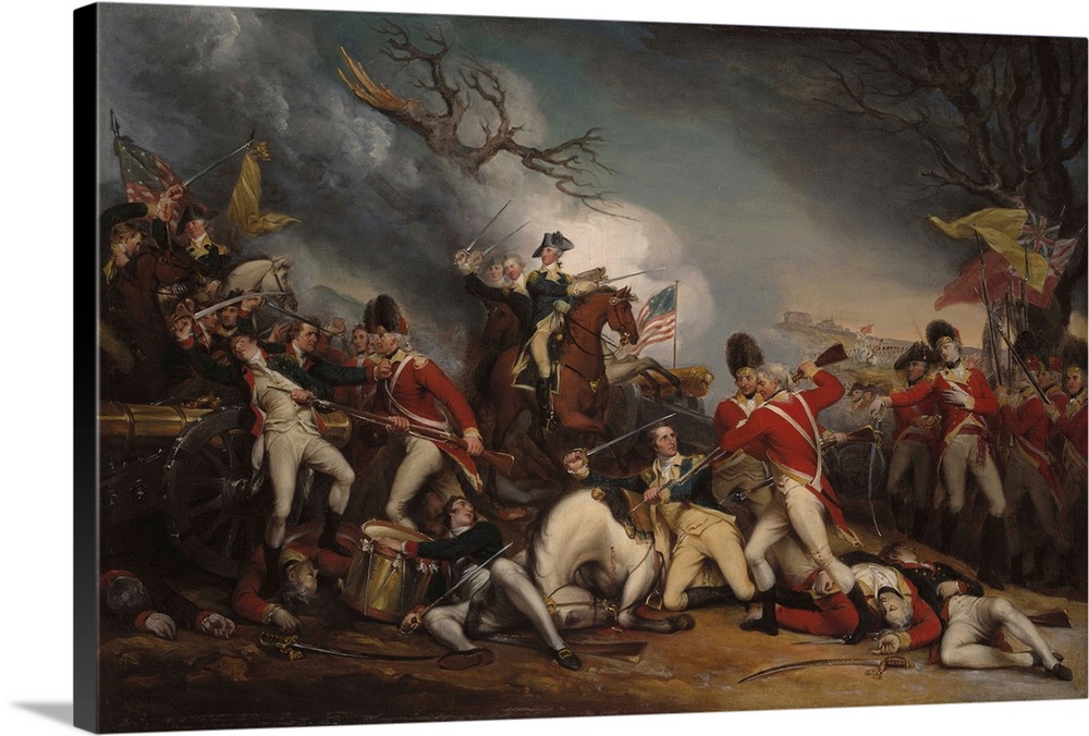 American Revolutionary War painting of The Death of General Mercer at the Battle of Princeton.