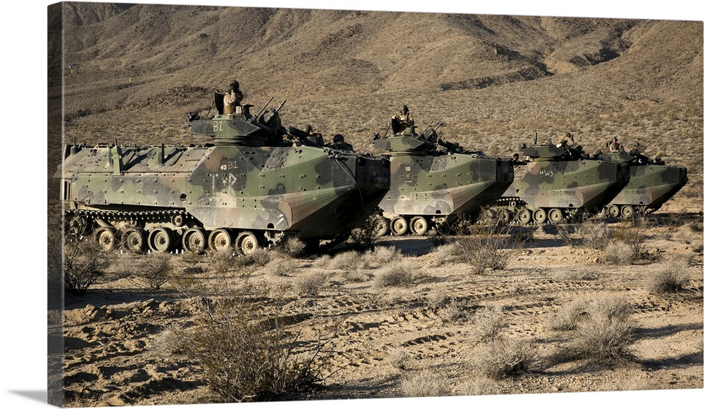 Amphibious Assault Vehicle operators conduct a live-fire exercise.