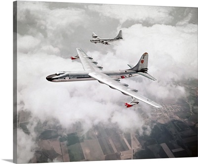 An Aerial Shot Of The Convair NB-36H While Flying Over Fort Worth, Texas In 1955