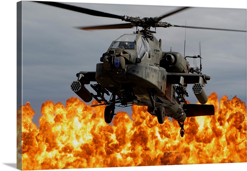 An AH-64D Apache Longbow during a combined arms demonstration.