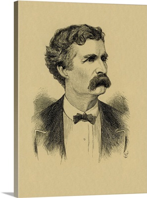 An Engraved Portrait Print Of Mark Twain