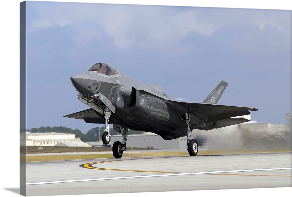 An F-35A taking off from Eglin Air Force Base, Florida.