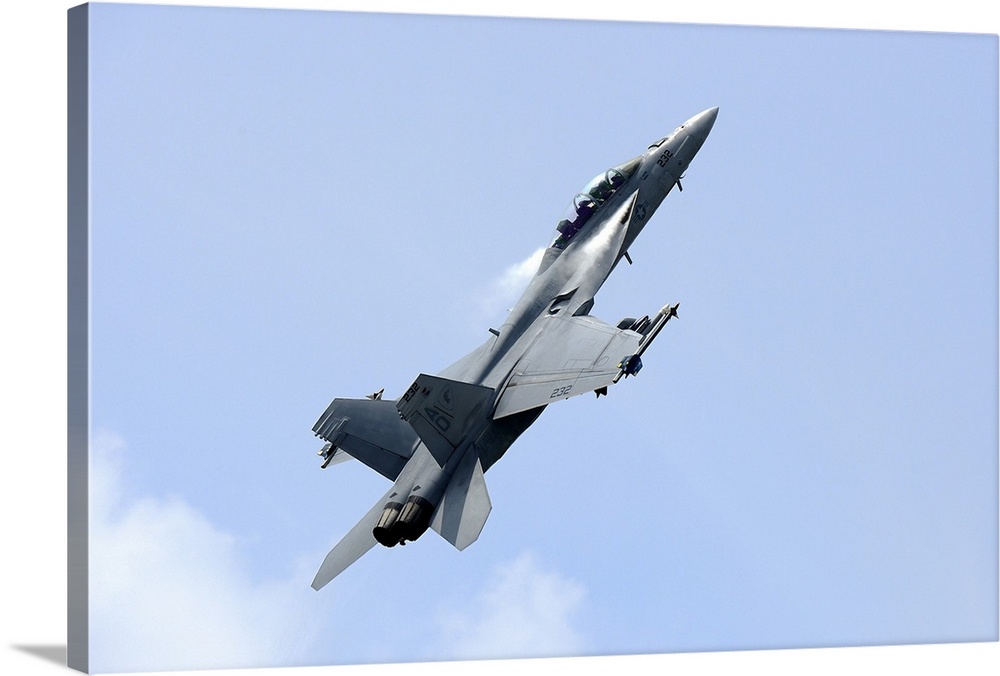 An F/A-18 Super Hornet of the U.S. Navy in flight over Langkawi Airport, Malaysia.