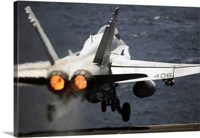 An F/A-18C Hornet Launches From USS Abraham Lincoln
