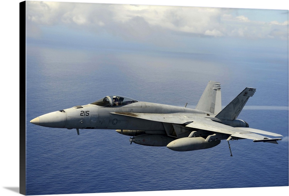 April 24, 2013 - An F/A-18E Super Hornet participates in an air power demonstration over the Pacific Ocean.