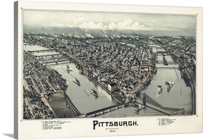 An Illustrated Birds Eye View Of The City Of Pittsburgh, Pennsylvania In 1902