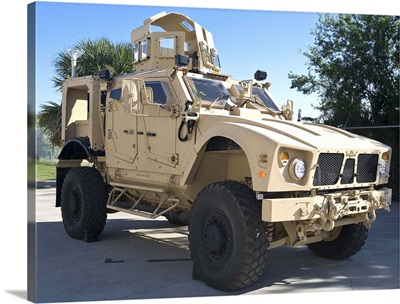 An Oshkosh M ATV Mine Resistant Ambush Protected all terrain vehicle